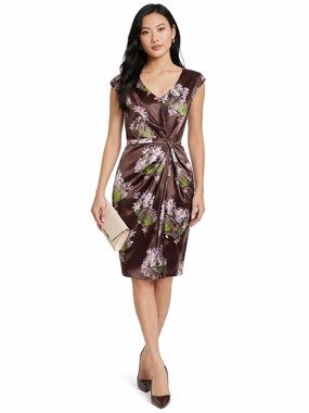 🌺 Samantha Sung Floral Sheath Twist Dress
